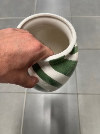 Vaso Ceramica Bianco Rosa 25cm