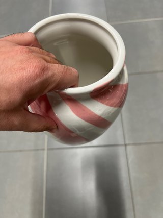 Vaso Ceramica Bianco Rosa 25cm