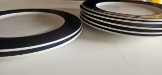 Lote bajoplatos azul y blanco de cerámica