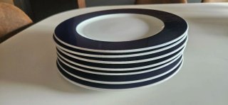 Lote bajoplatos azul y blanco de cerámica