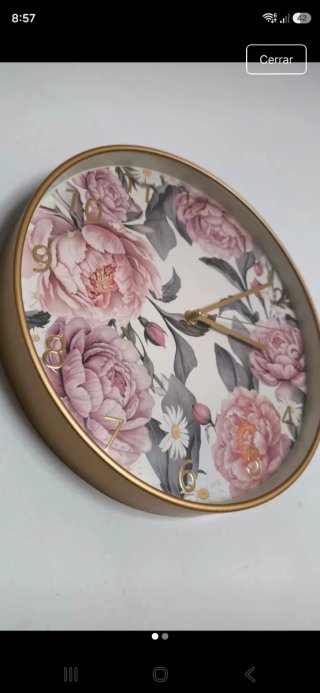 Reloj de pared flores 30cm precintado
