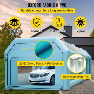 Cabina de Pintura Inflable Portátil, 792.48 x 457.2 x 304.8 cm Cabina de Spray Inflable, Carpa de Pintura para Autos con Sistema de Filtro de Aire y 2 Ventiladores, Carpa de Spray Inflable Mejorad...