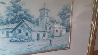 Cuadro con marco dorado