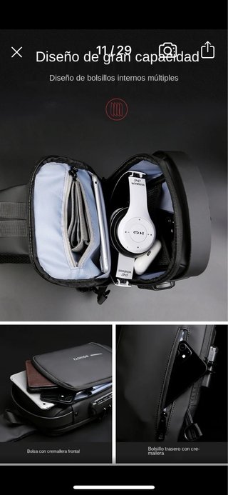 Mochila Bandolera Rilibegan Antirrobo Carga USB