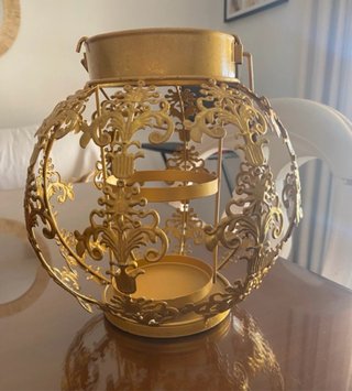 Portavelas Zara Home Dorado. 12 cm