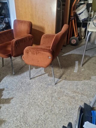 Pareja sillones oficina vintage terciopelo