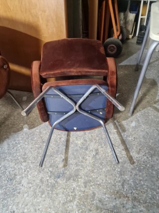 Pareja sillones oficina vintage terciopelo