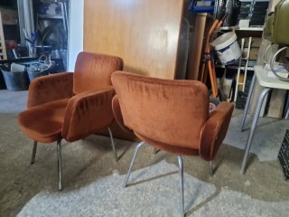 Pareja sillones oficina vintage terciopelo