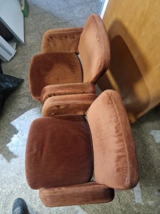 Pareja sillones oficina vintage terciopelo