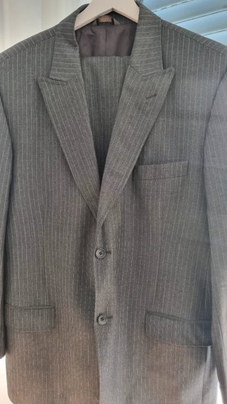 Traje Sastre Arturo Calle, Gris a rayas , Lana