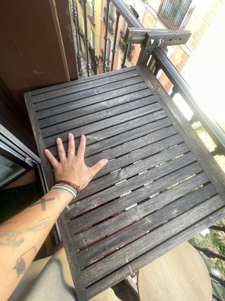 Mesa balcón madera abatible