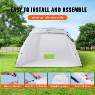 Refugio para Pintura en Spray, Carpa Portátil de 3.0m x 2.1m x 1.8m con Suelo Incorporado y Pantalla de Malla, Cabina de Pintura Plegable para Muebles, Estación de Pintura para Herramientas de Gra...