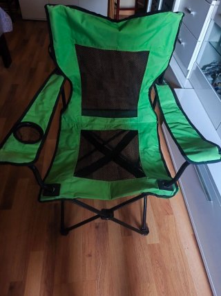 Silla de camping plegable verde