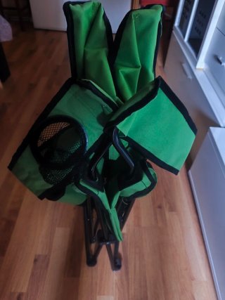Silla de camping plegable verde