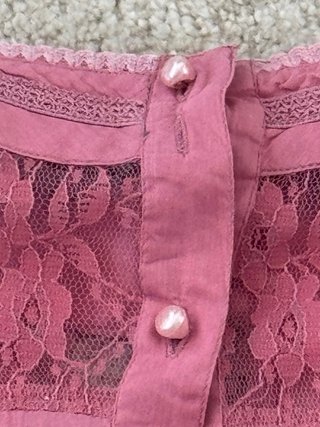 Camisa Foradivaria Lino Encaje Volante Talla M