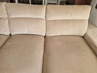 Sofá 3 plazas beige tela