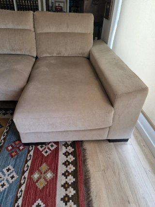 Sofá 3 plazas beige tela