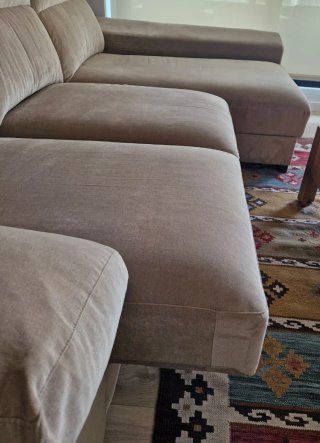 Sofá 3 plazas beige tela