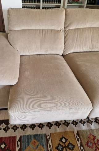 Sofá 3 plazas beige tela