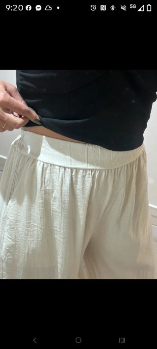 Pantalón bombacho beige talla unica