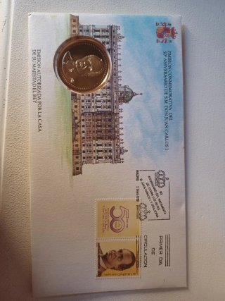 Medalla 50 Aniversario Baño Oro 24K