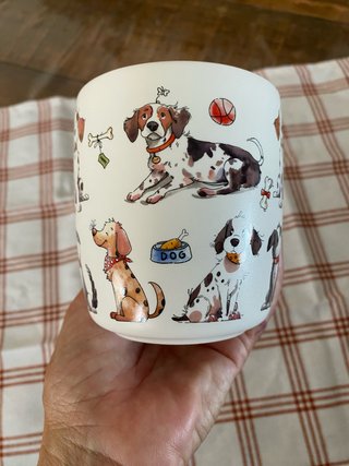 Taza porcelana perritos rosa