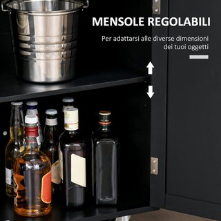 Carrito De Cocina Multifuncional Con Cajón, Ruedas, Porta Especias Y Armario, Mueble De Cocina Con Estante Regulable, Porta Toallas Y Tablero De Madera De Caucho, 109X40X89 Cm, Negro