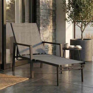 Tumbona de exterior gris y beige