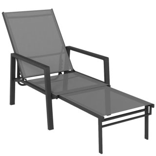 Tumbona de exterior gris y beige