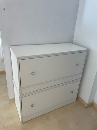 Cajonera blanca con 2 cajones