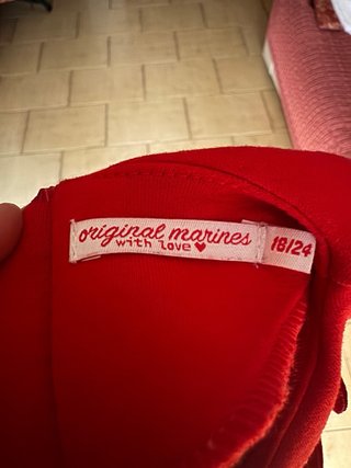 Vestito rosso bambina con perline