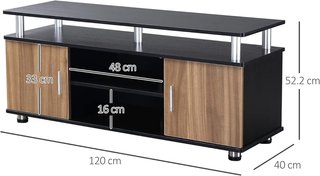 Mueble para TV Hasta 50'' Con Armarios y Estantes, Mueble para Sala de Estar y Salón en Madera y Aluminio, 120X40X52.2Cm
