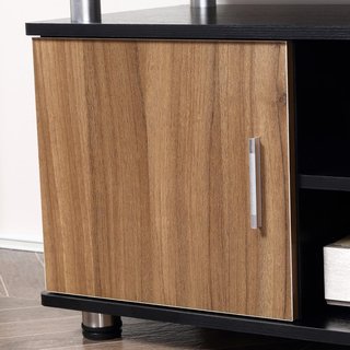 Mueble para TV Hasta 50'' Con Armarios y Estantes, Mueble para Sala de Estar y Salón en Madera y Aluminio, 120X40X52.2Cm