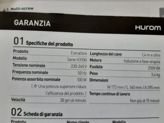 HUROM Exprimidor Eléctrico Compacto H310A.