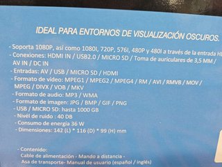 Mini Proyector ICON 1080P + Mando, Nuevo