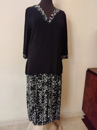 Completo gonna midi e blusa elasticizzato comfort