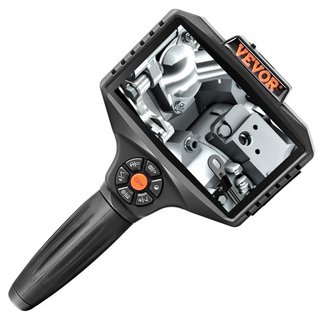 Cámara de Inspección de Triple Lente con Luz, Pantalla IPS de 12.7 cm, Borescopio Industrial, Zoom 8X, Pantalla Dividida 1080P HD, Cámara de Alcance con 10 Luces LED para Automotriz, Fontanería (5m)