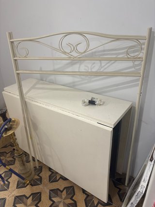 Cabezal cama 90 cm metal beige son 2
