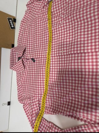 Camisa BOSS cuadros rosa y blanco