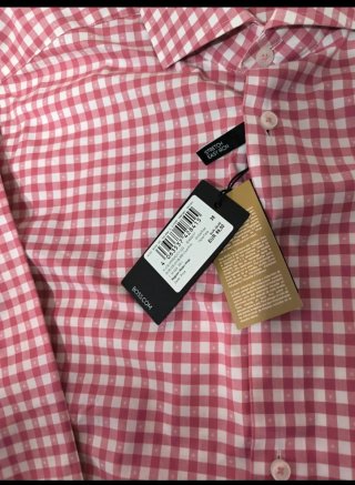 Camisa BOSS cuadros rosa y blanco