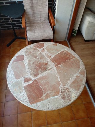 Mesa Mosaico Granito Soporte Hierro