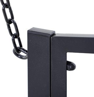 Columpio Suspendido de Jardín para 2 Personas, Bancada Romántica de Metal Negro para Exteriores, 127 X 60 X 47Cm