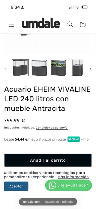 Acuario Eheim 240L con mueble