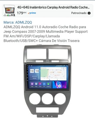 Radio de coche gris/plateada