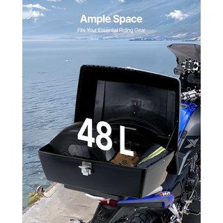 Baúl Moto Universal 48L Negro Brillante