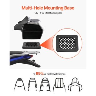 Baúl Moto Universal 48L Negro Brillante