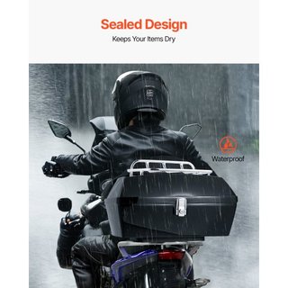 Baúl Moto Universal 48L Negro Brillante