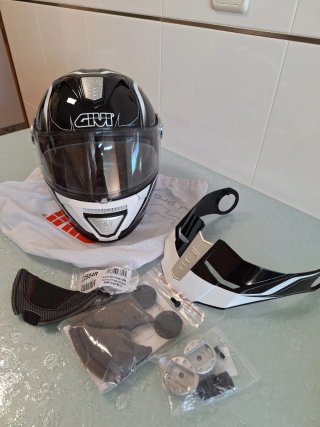 Casco de moto Givi x33  talla 54 negro y blanco