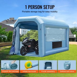 Cabina de Pintura Inflable, 13.1 x 9.8 x 9 pies/4 x 3 x 2.7 m Cabina de Spray Inflable, con Soplador Potente de 750W y Sistema de Filtro de Aire, Cabina de Pintura Portátil para Motocicletas, Bici...