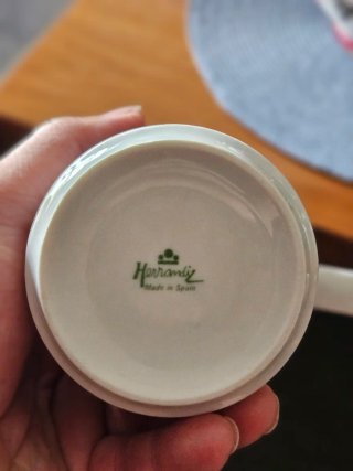 Teiera e tazze vintage in porcellana Herrandiz Spagna
